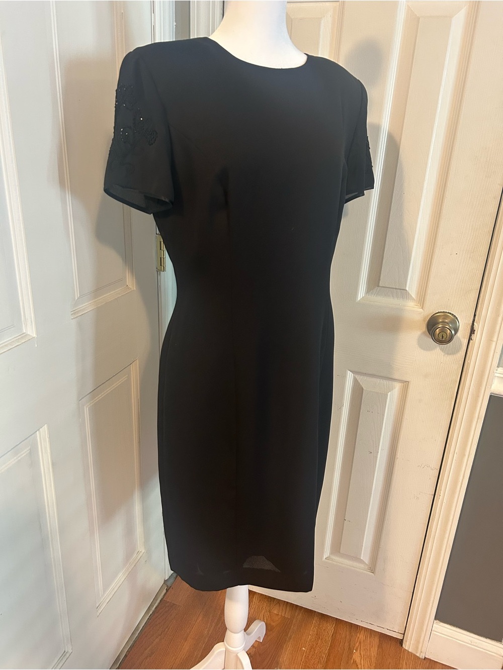 Alexandra Dillon Classic Little Black Dress with Button Details